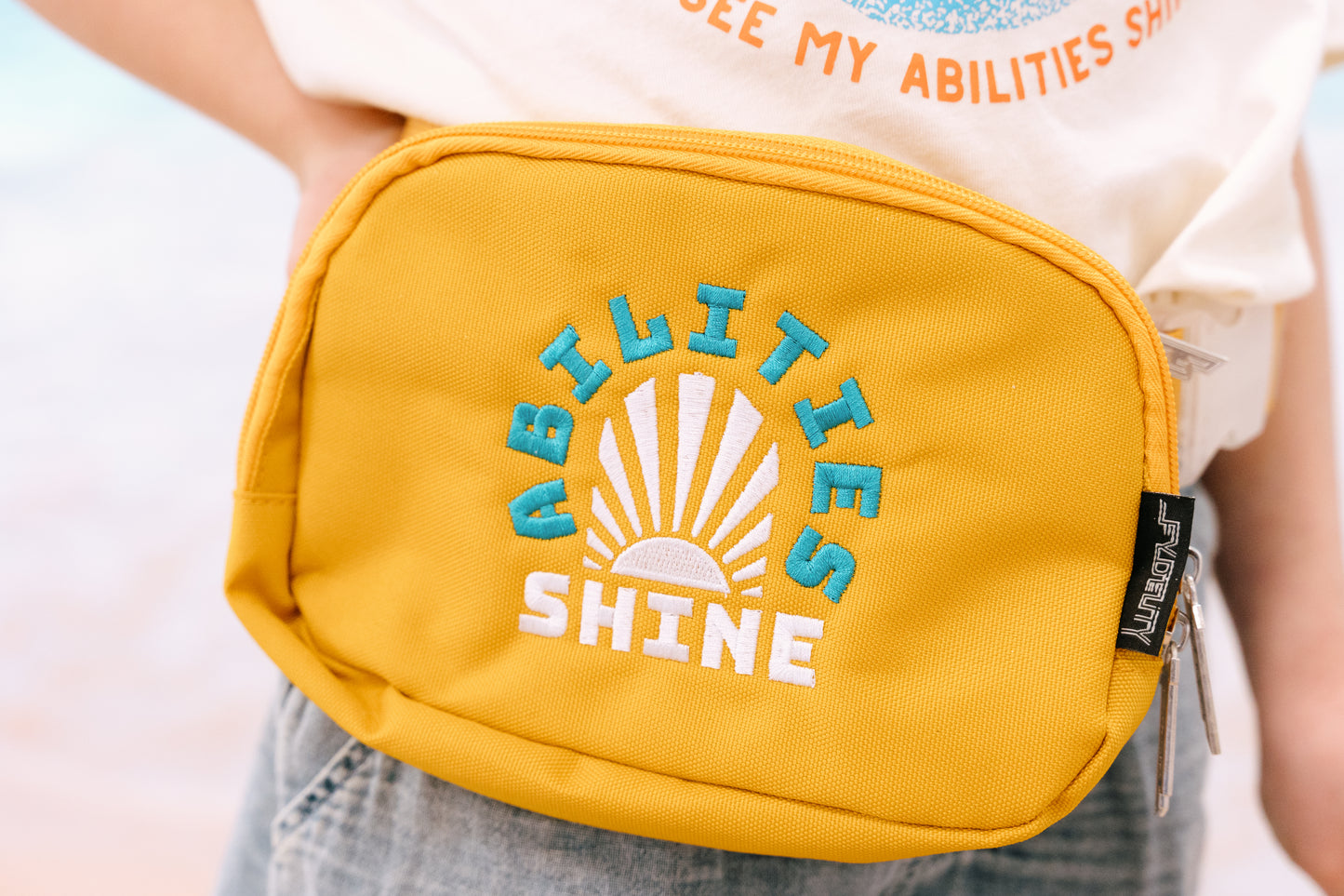 Yellow Embroidered Fanny Pack
